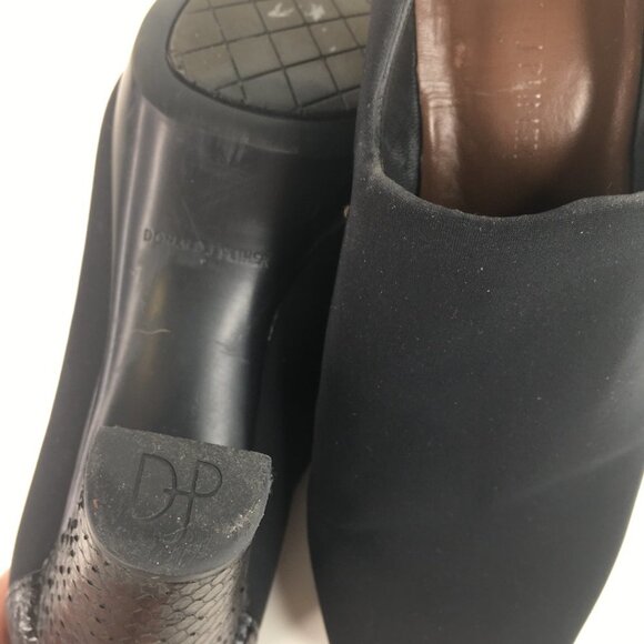 Donald J Pliner Evelyn Snakeskin Leather Platform Black Ankle Booties Size  6M - Picture 9 of 11